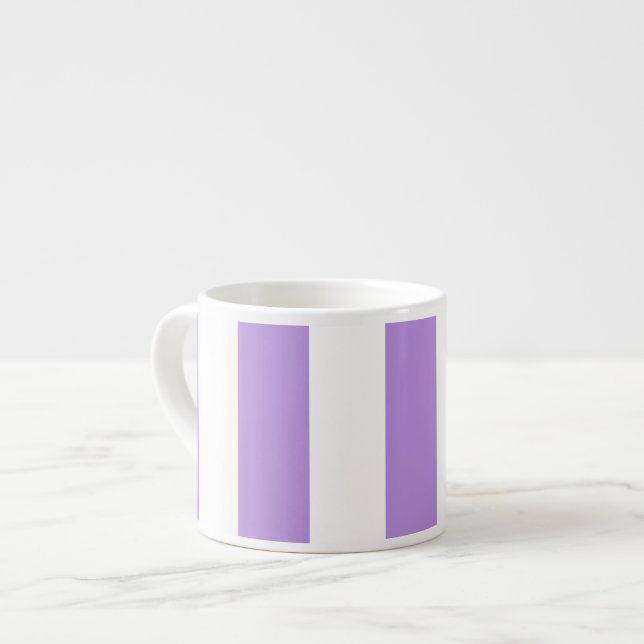 Purple Stripes, White Stripes, Striped Pattern Espresso Cup (Front Left)