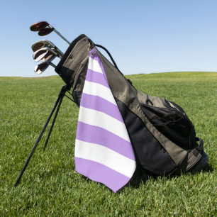 Purple Stripes, White Stripes, Striped Pattern Golf Towel