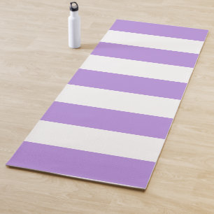 Purple Stripes, White Stripes, Striped Pattern Yoga Mat