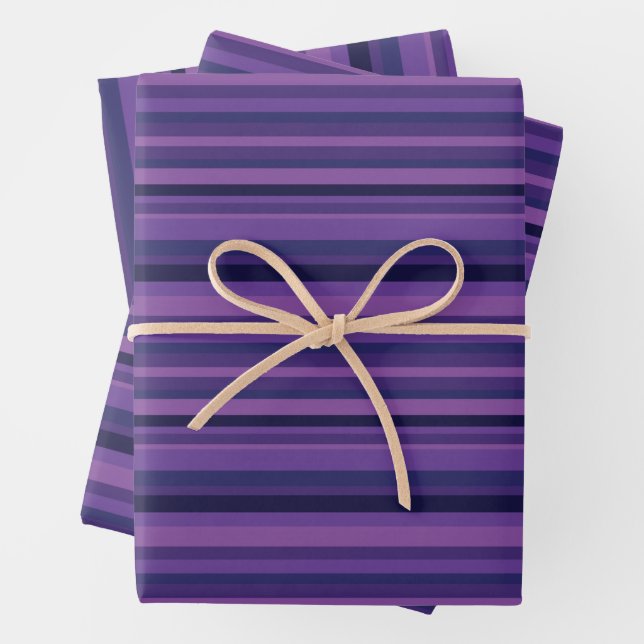 Purple Stripes Wrapping Paper Sheet (In situ)