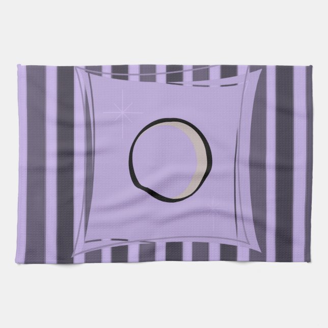 purple stripped kitchen hand towel (Horizontal)
