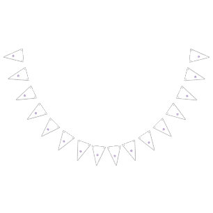 Purple, stylised floral mandala design on a dark b bunting 