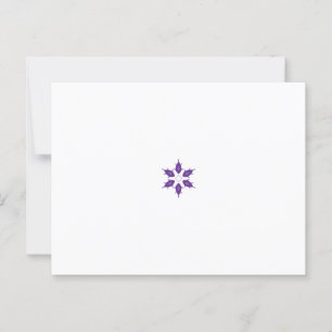 Purple, stylised floral mandala design on a dark b postcard