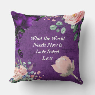 Purple Suede What the World Needs Now  Pillow