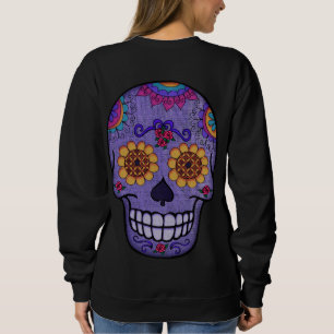 Purple Sugar Skull   Day of the Dead Sweatshirt