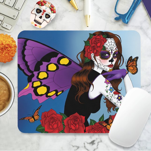 Purple Sugar Skull Fairy Mouse Mat (Creator Uploaded)