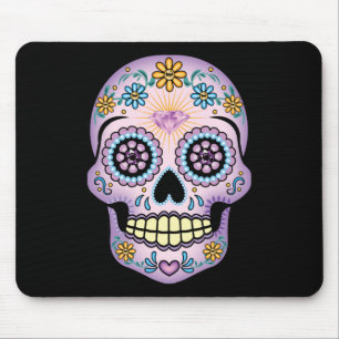 Purple Sugar Skull Mouse Mat