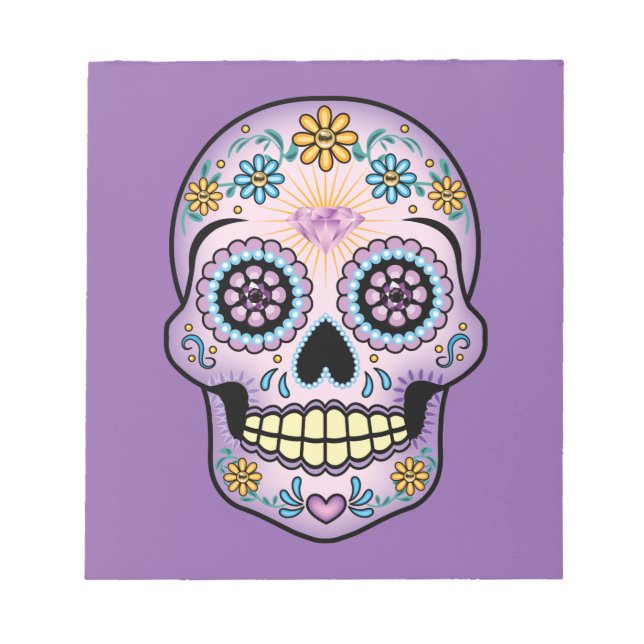 Purple Sugar Skull Notepad (Front)