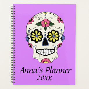 Purple Sugar Skull Personalised Planner Notebook