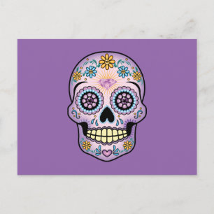Purple Sugar Skull Postcard