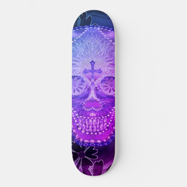 Purple Sugar Skull Skateboard (Front)