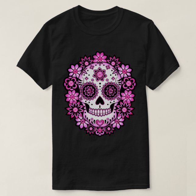 Purple Sugar Skull T-Shirt (Design Front)