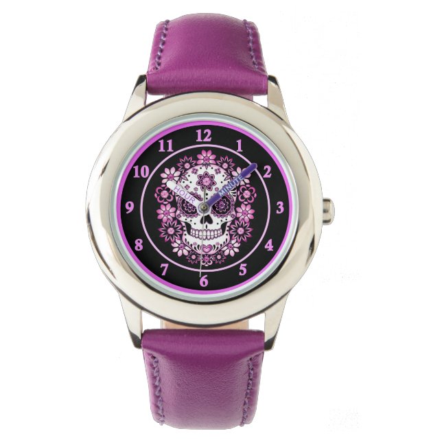 Purple Sugar Skull Watch (Front)