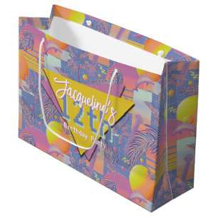 Purple Summer Vaporwave Sunset Birthday Large Gift Bag
