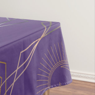 Purple Sun and Moon Tablecloth, Purple Tablecloth