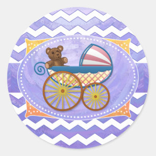 Purple Sun Baby Stuff Classic Round Sticker