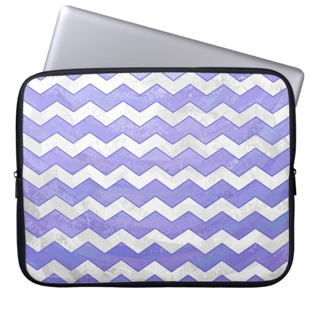 Purple Sun Chevron Pattern Laptop Sleeve (Front)