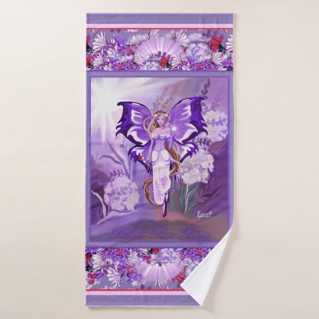 Purple Sun fairy Bath Towel (Bath Towel)