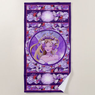 Purple Sun Fairy Beach Towel