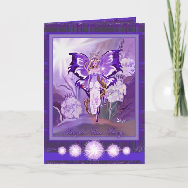 Purple Sun Fairy birthday card (Front)