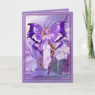Purple Sun Fairy birthday card