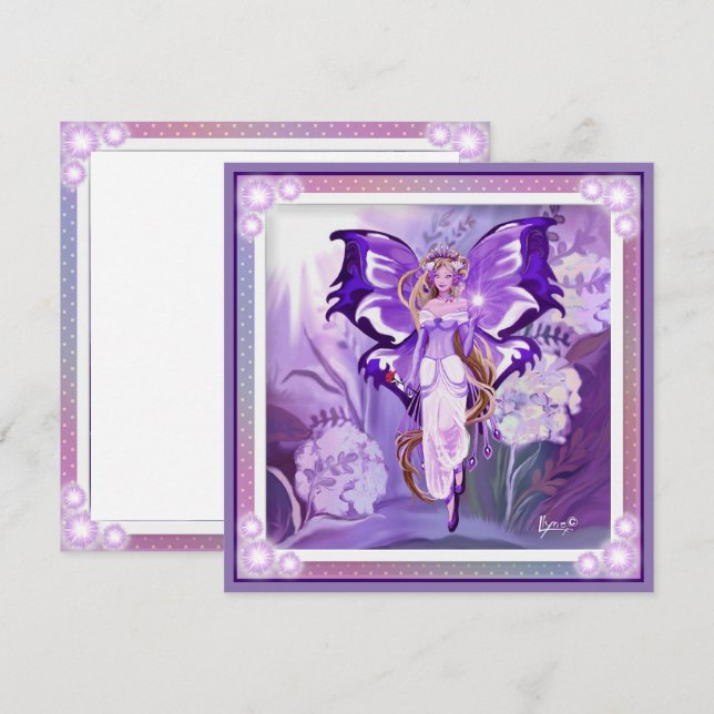 Purple Sun Fairy blank card (Front/Back)