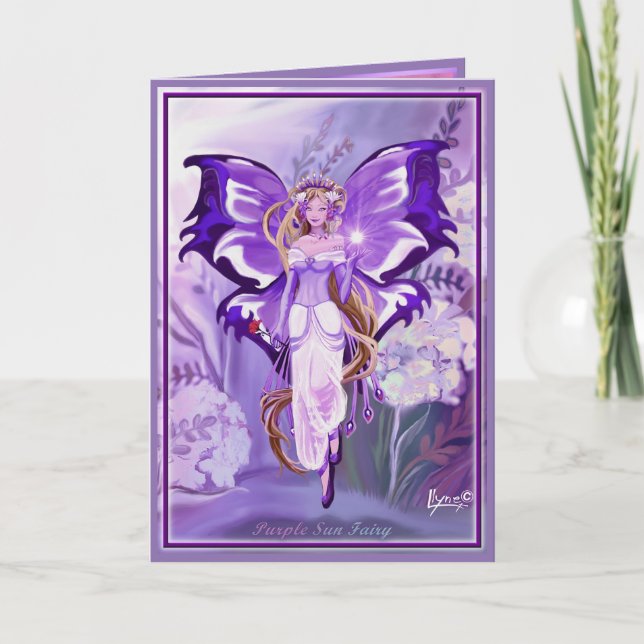 Purple Sun Fairy blank card (Front)