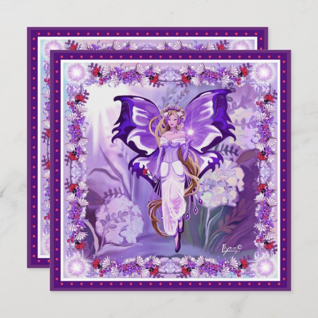 Purple Sun Fairy blank card (Front/Back)