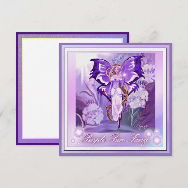 Purple Sun Fairy blank card (Front/Back)
