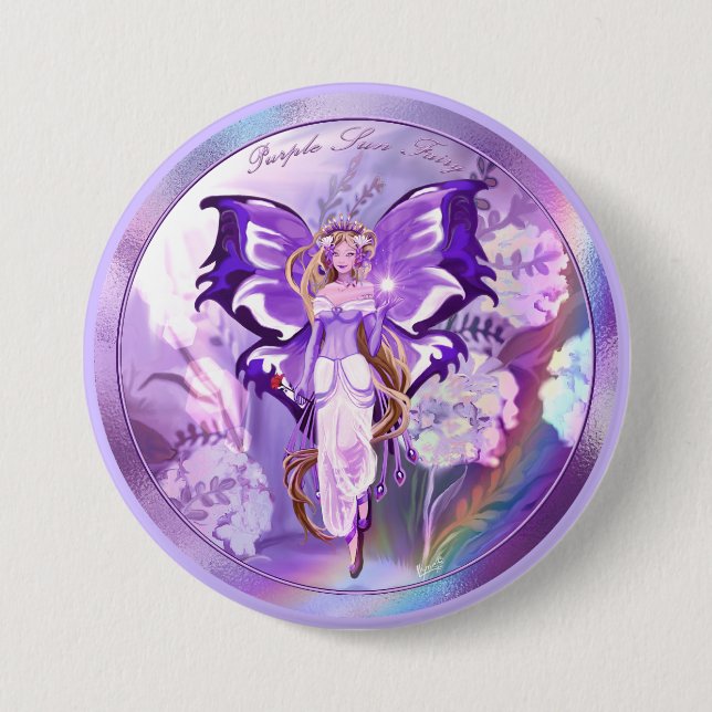 Purple Sun Fairy Button (Front)