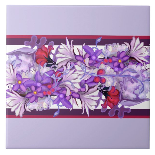 Purple sun Fairy Ceramic Tile (Front)