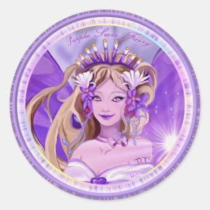 Purple Sun Fairy Classic Round Sticker