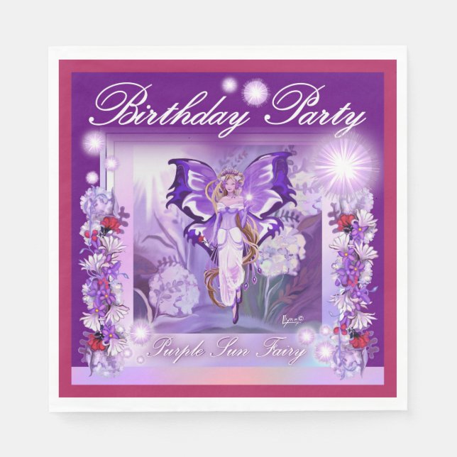Purple Sun Fairy Napkin (Front)
