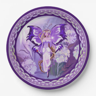 Purple Sun Fairy Paper Plate