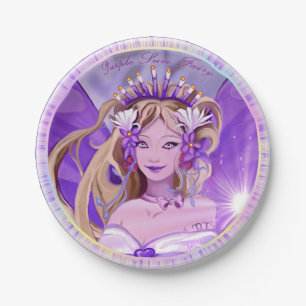 Purple Sun Fairy Paper Plates