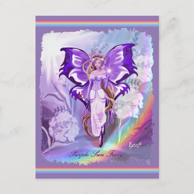 Purple Sun Fairy Postcard (Front)