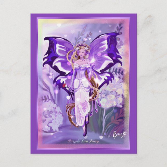 Purple Sun Fairy Postcard (Front)