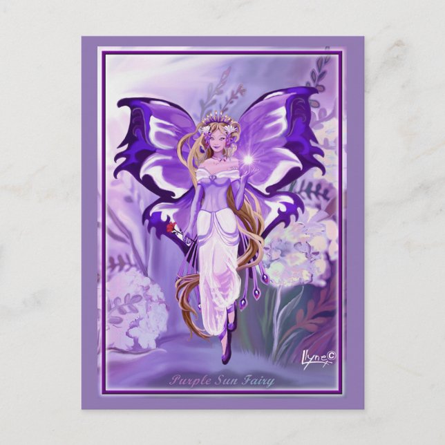 Purple Sun Fairy Postcard (Front)