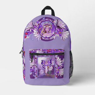 Purple Sun Fairy Printed Backpack