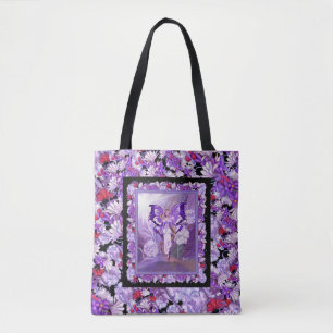 Purple sun fairy tote bag