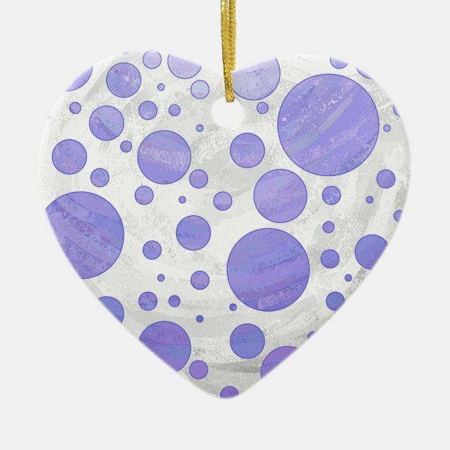 Purple Sun Polka Dot Ceramic Tree Decoration (Front)