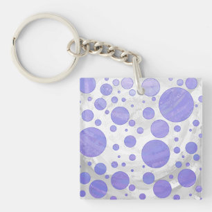 Purple Sun Polka Dot Key Ring