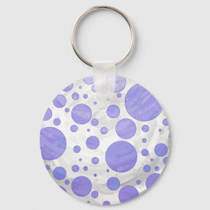Purple Sun Polka Dot Key Ring