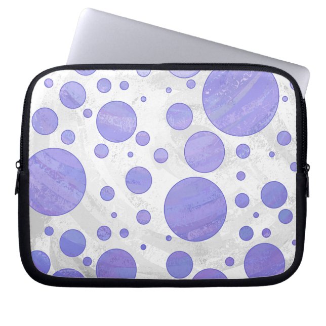 Purple Sun Polka Dot Laptop Sleeve (Front)