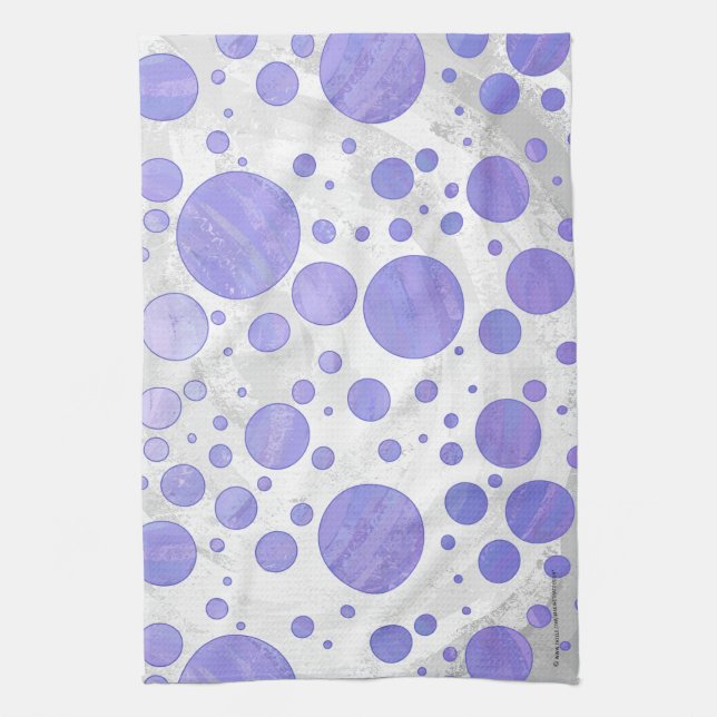 Purple Sun Polka Dot Tea Towel (Vertical)