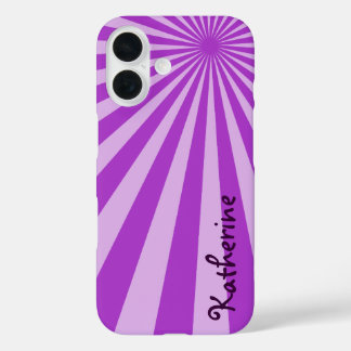 Purple Sunburst "Add Your Name" iPhone 16 Case