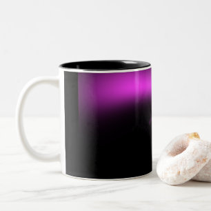 Purple Sunburst Twirl Lights Two-Tone Coffee Mug