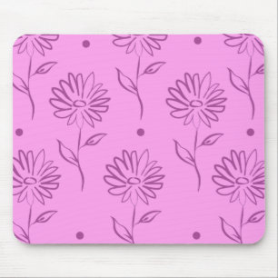 Purple Sunflower Pattern  Mouse Mat