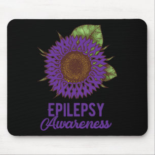 Purple Sunflower Ribbon Epilepsy Awareness Support Mouse Mat