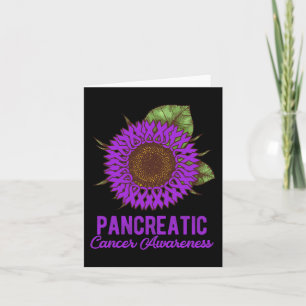 Purple Sunflower Ribbon Support Pancreatic Cancer  Card